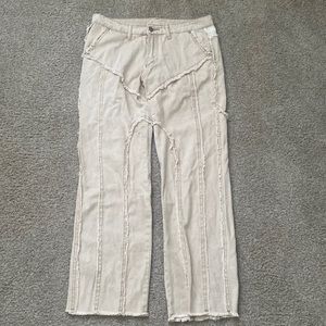 Shein Pants, Khaki, Shredded detailing